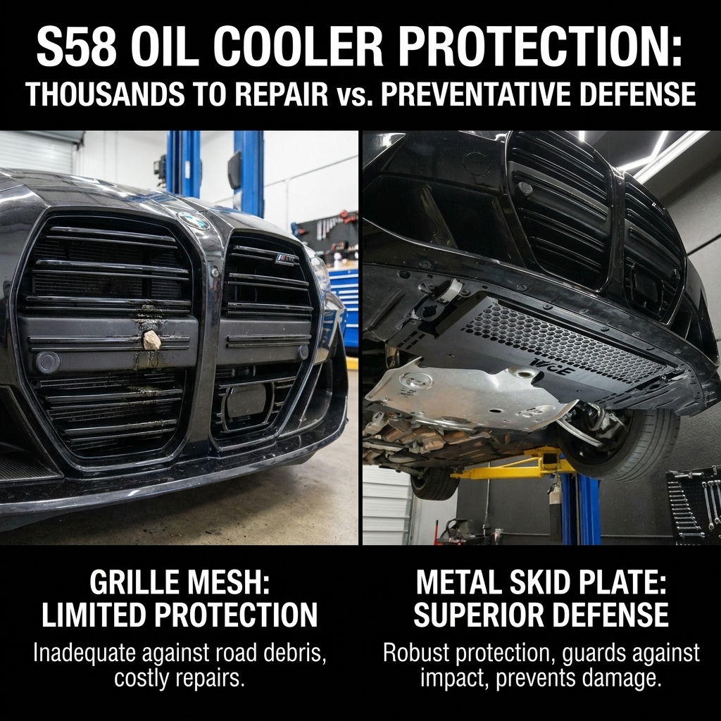 Mesh vs. Metal Skid Plate: S58 Oil Cooler Protection