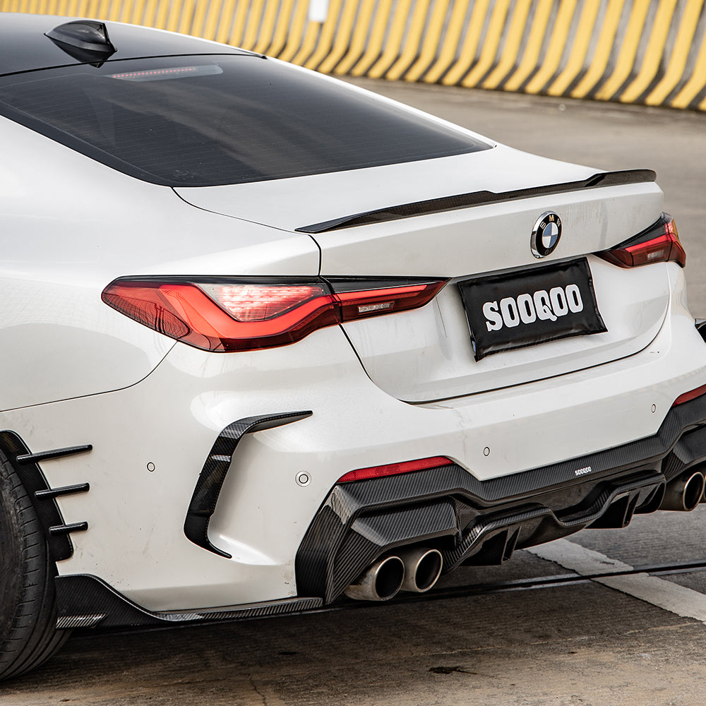 BMW G22 4 SERIES CARBON FIBER REAR BUMPER TIRMS