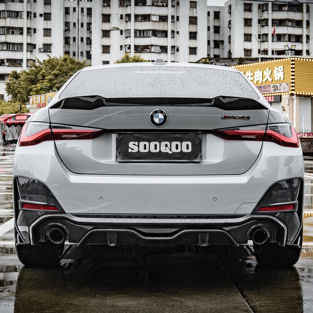 SOOQOO Diffuser SOOQOO BMW 4 Series G26 Rear Diffuser Single Tip In Prepreg Carbon Fiber