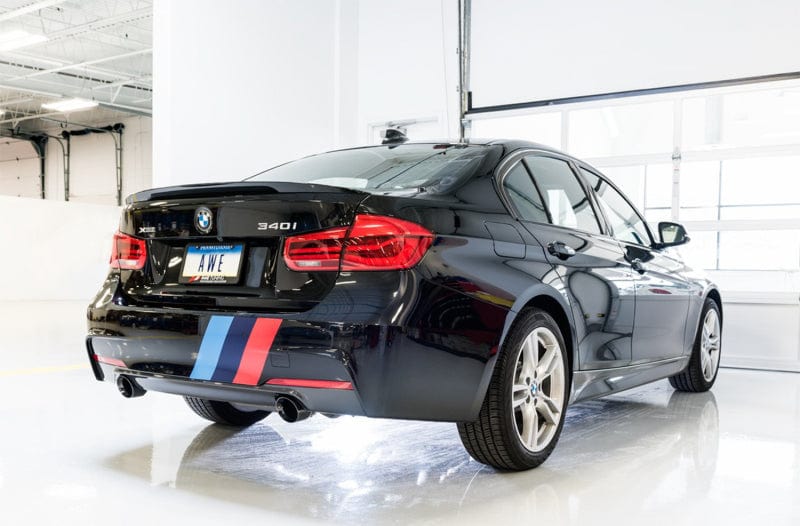 AWE Tuning Axle Back AWE Tuning BMW F3X 340i Touring Edition Axle-Back Exhaust - Diamond Black Tips (90mm)
