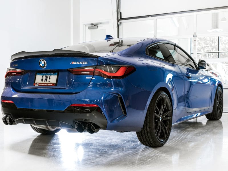 AWE Tuning Catback AWE Tuning 2019+ BMW M340i (G20) Non-Resonated Touring Edition Exhaust - Quad Diamond Black Tips