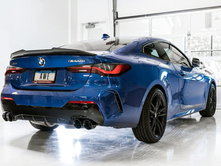 AWE Tuning Catback AWE Tuning 2019+ BMW M340i (G20) Non-Resonated Touring Edition Exhaust - Quad Diamond Black Tips
