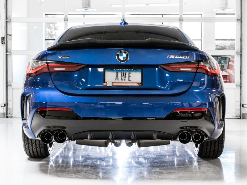 AWE Tuning Catback AWE Tuning 2019+ BMW M340i (G20) Non-Resonated Touring Edition Exhaust - Quad Diamond Black Tips