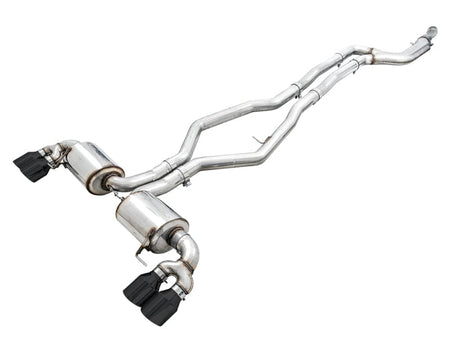 AWE Tuning Catback AWE Tuning 2019+ BMW M340i (G20) Non-Resonated Touring Edition Exhaust - Quad Diamond Black Tips