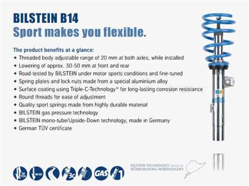 Bilstein Coilovers Bilstein B14 (PSS) 12-13 BMW 328i/335i Front & Rear Performance Suspension Kit