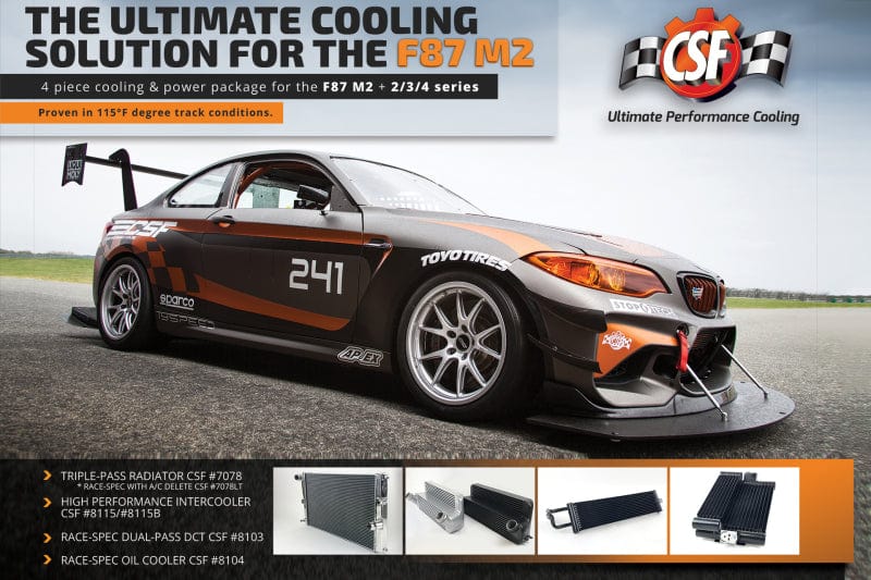 CSF Intercoolers CSF 15-18 BMW M2 (F30/F32/F22/F87) N55 High Performance Stepped Core Bar/Plate Intercooler - Silver