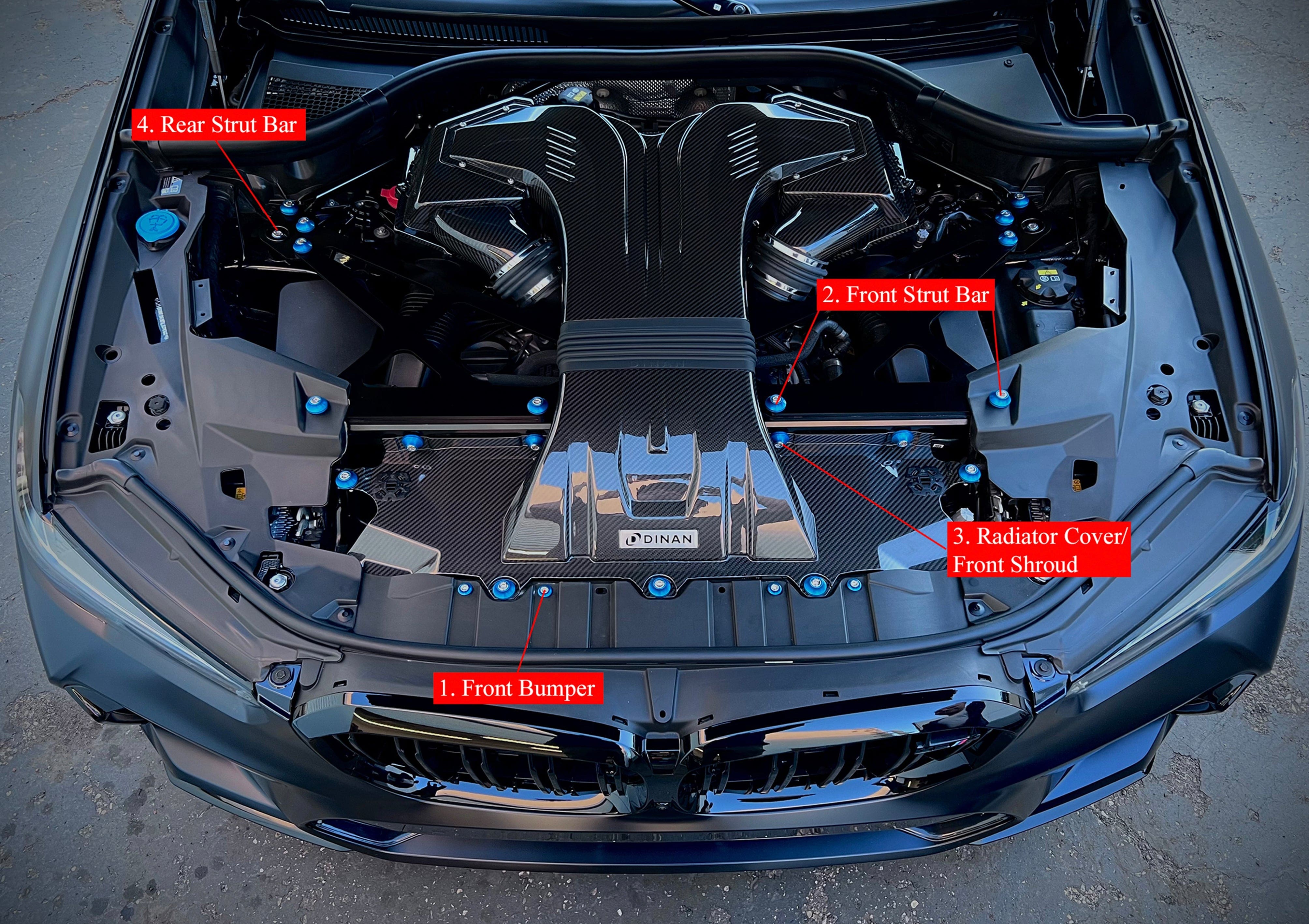 Downstar Inc. Engine Bay BMW 2019+ X5/X6 Dress Up Hardware Kit (F95/F96/G05/G06)