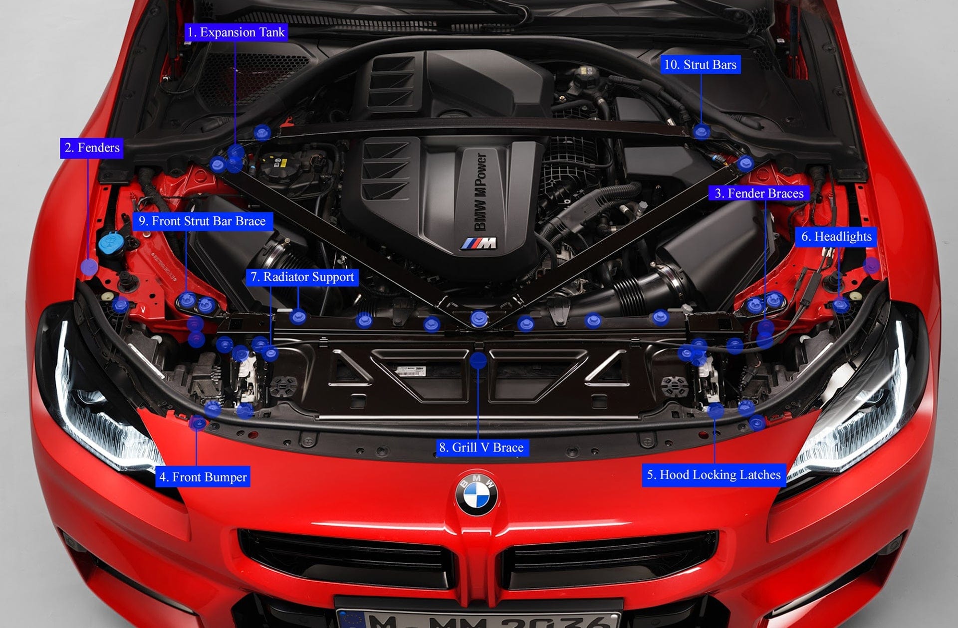 Downstar inc. Engine Bay BMW G87 2023+ Dress Up Hardware Kit (M2)