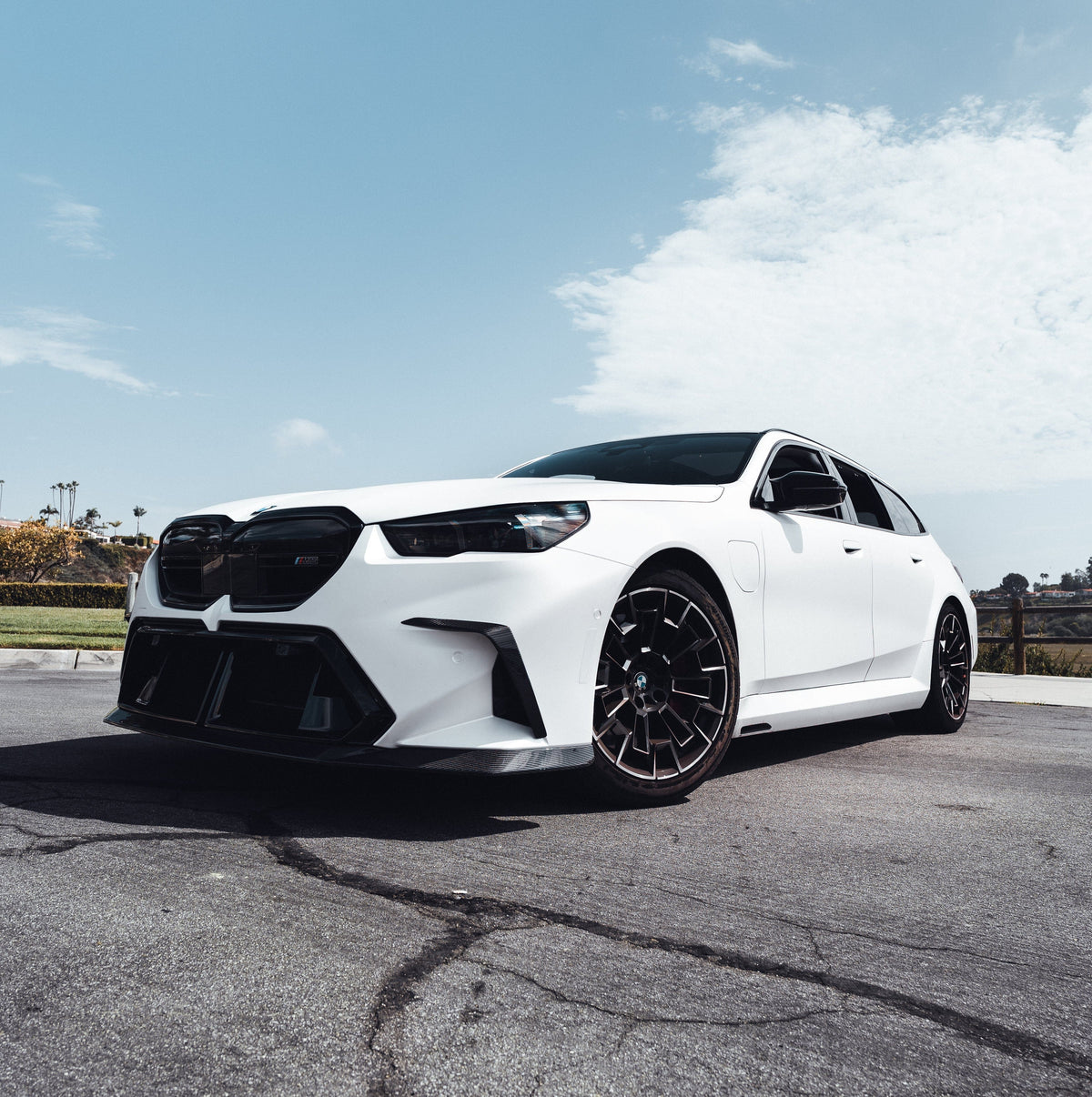 LAB Front Lip BMW G90 G99 M5 Pre Preg Dry Carbon Front Lip LAB Style
