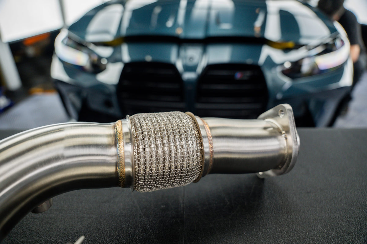 LAB Performance LAB 3.5" BMW G8X / G87 S58 Hydroformed Catless Downpipes