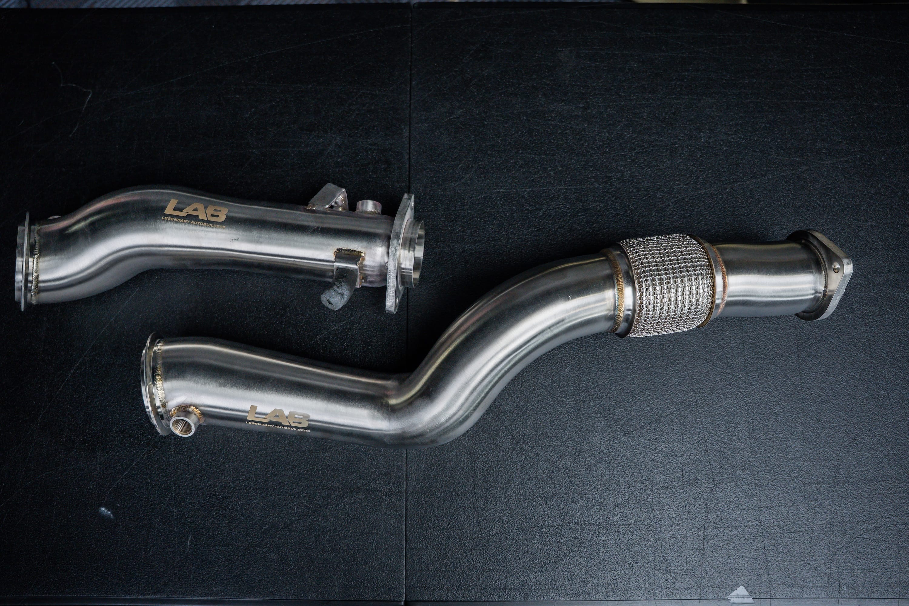 LAB Performance LAB 3.5" BMW G8X / G87 S58 Hydroformed Catless Downpipes