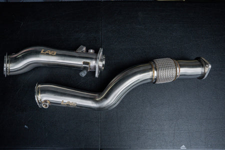 LAB Performance LAB 3.5" BMW G8X / G87 S58 Hydroformed Catless Downpipes