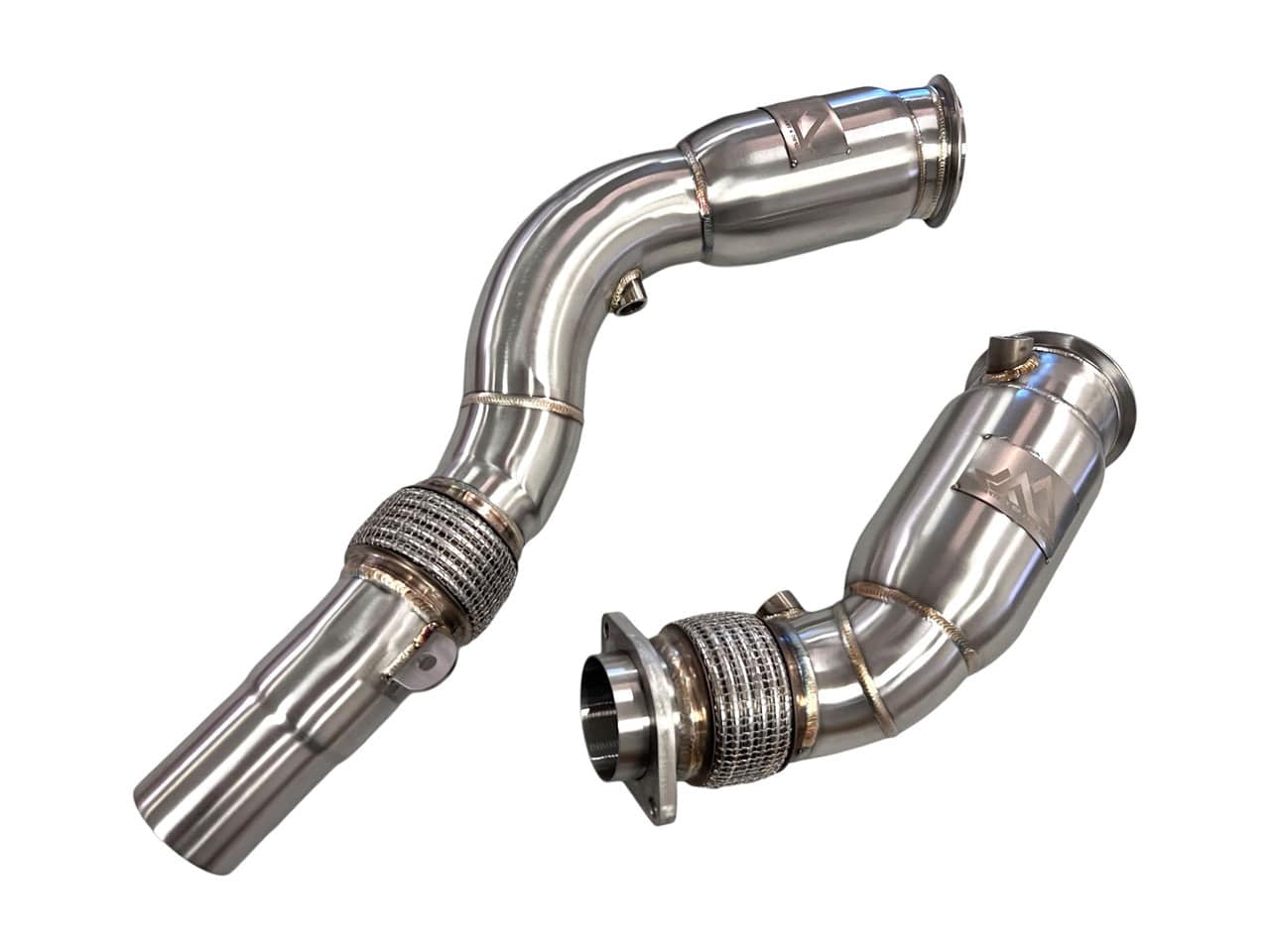 MAD Exhaust MAD BMW S55 Catted Downpipes M2C M3 M4 W/ Flex Section