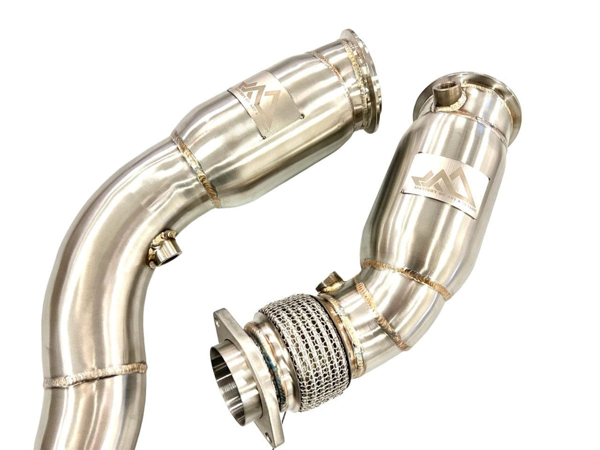 MAD Exhaust MAD BMW S55 Resonated Downpipes M2C M3 M4 W/ Flex Section