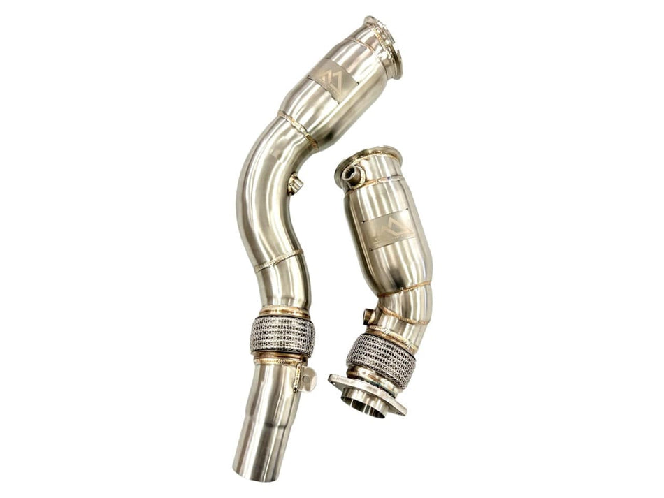 MAD Exhaust MAD BMW S55 Resonated Downpipes M2C M3 M4 W/ Flex Section