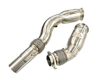 MAD Exhaust MAD BMW S55 Resonated Downpipes M2C M3 M4 W/ Flex Section