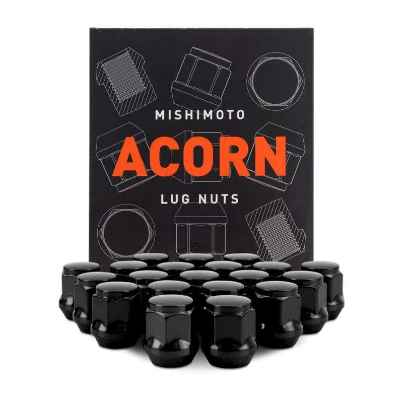 Mishimoto Lug Nuts Mishimoto Steel Acorn Lug Nuts M12 x 1.5 - 20pc Set - Black