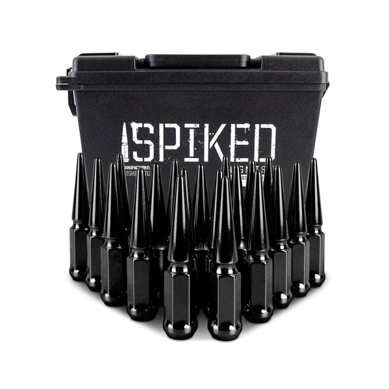 Mishimoto Lug Nuts Mishimoto Steel Spiked Lug Nuts M12x1.5 20pc Set - Black