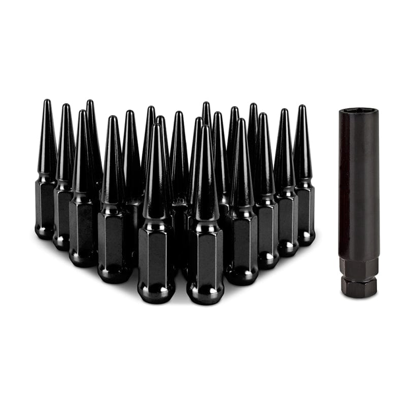 Mishimoto Lug Nuts Mishimoto Steel Spiked Lug Nuts M12x1.5 20pc Set - Black