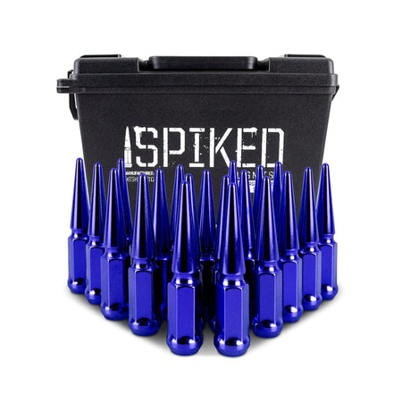 Mishimoto Lug Nuts Mishimoto Steel Spiked Lug Nuts M12x1.5 20pc Set - Blue