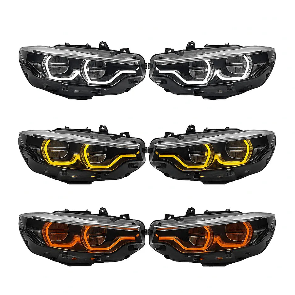 Open Box Lighting (OPEN BOX) IKON Style LCI2 LED Color Switching Headlights V2 (Coding Included) - F80 M3 / F82 M4 / F32 4 Series
