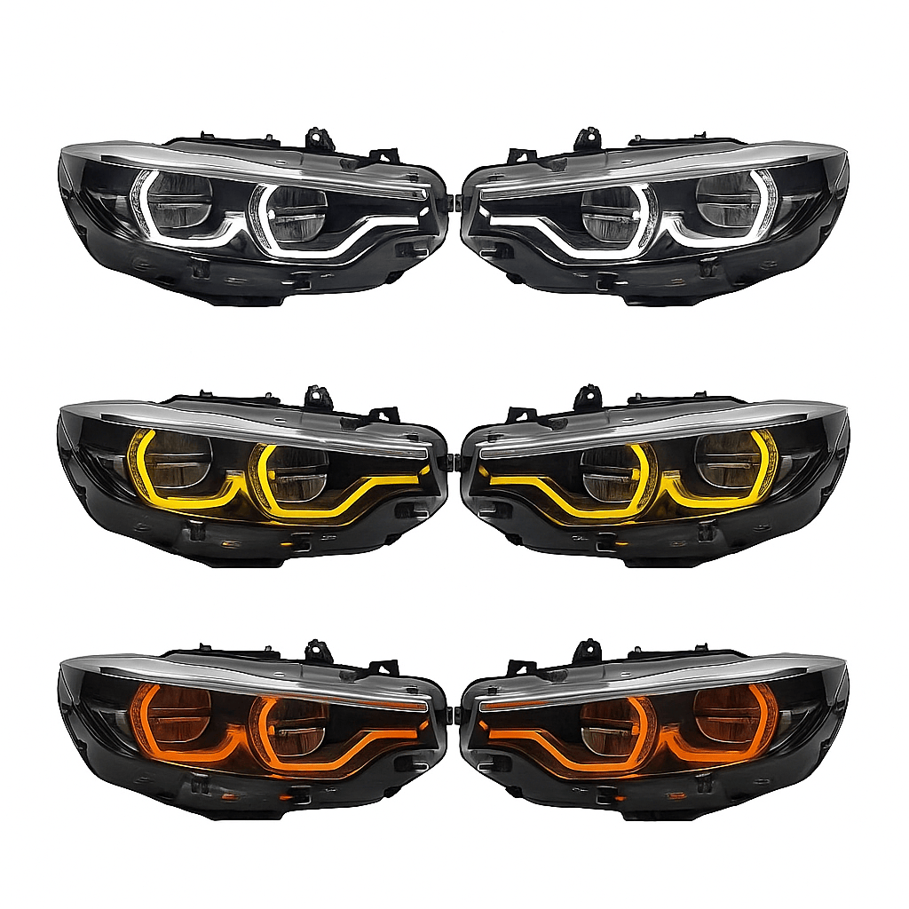 Open Box Lighting (OPEN BOX) IKON Style LCI2 LED Color Switching Headlights V2 (Coding Included) - F80 M3 / F82 M4 / F32 4 Series