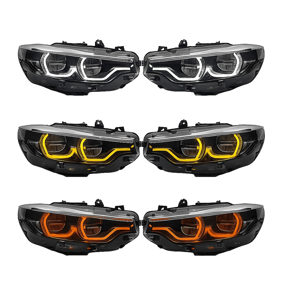 Open Box Lighting (OPEN BOX) IKON Style LCI2 LED Color Switching Headlights V2 (Coding Included) - F80 M3 / F82 M4 / F32 4 Series