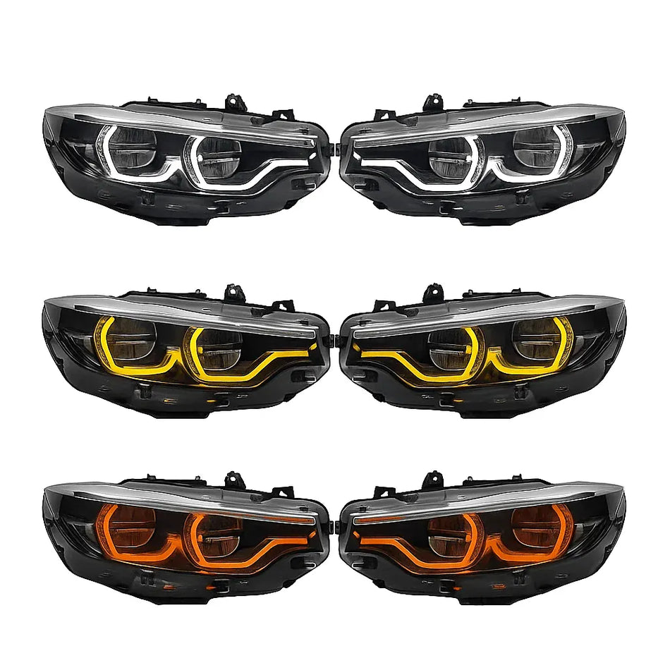 Open Box Lighting (OPEN BOX) IKON Style LCI2 LED Color Switching Headlights V2 (Coding Included) - F80 M3 / F82 M4 / F32 4 Series