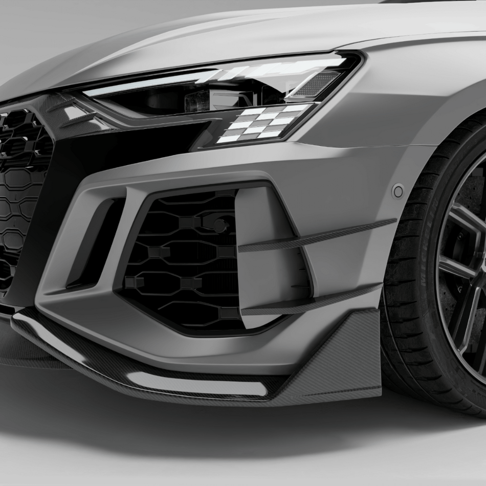 Revozport Canards Audi RS3 8Y Limousine Carbon Fiber Canards