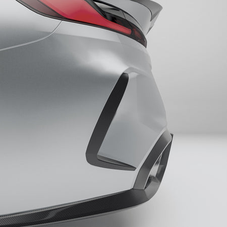 Revozport Canards BMW M8 F91 F92 Carbon Fiber Rear Bumper Canards