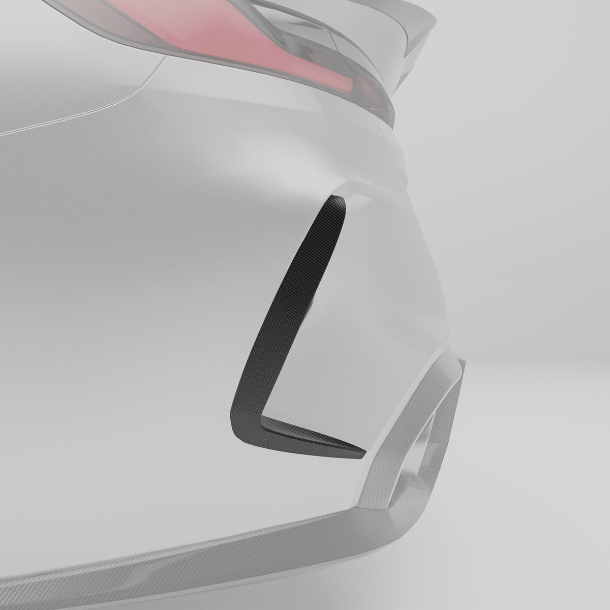 Revozport Canards BMW M8 F91 F92 Carbon Fiber Rear Bumper Canards