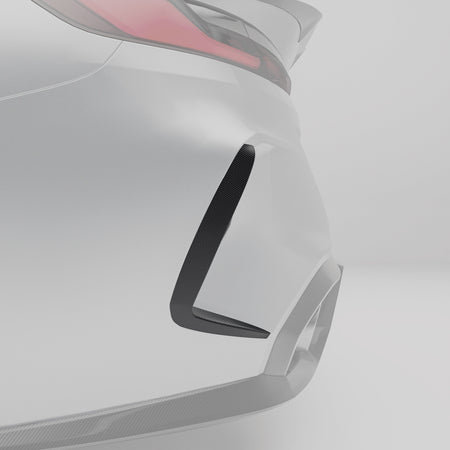Revozport Canards BMW M8 F91 F92 Carbon Fiber Rear Bumper Canards