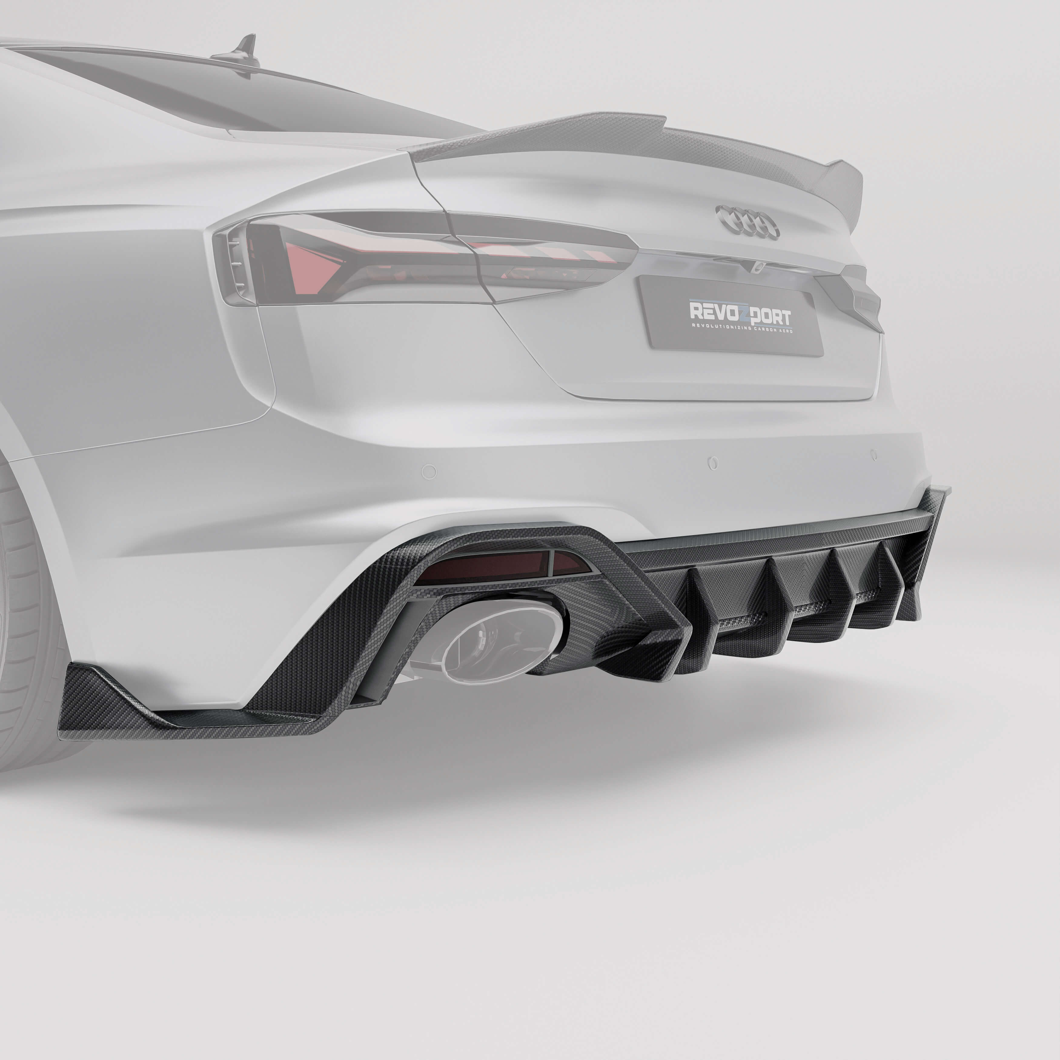 Revozport Diffuser Audi RS5 B9.5 Coupe Carbon Fiber Rear Diffuser