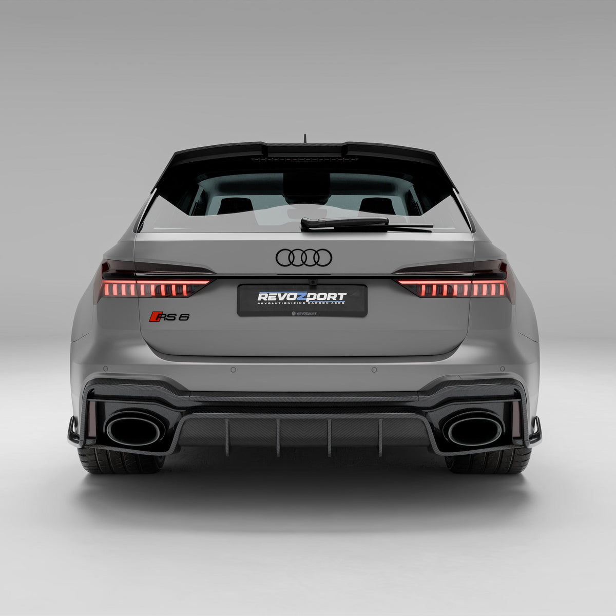 Revozport Diffuser Audi RS6 C8 Carbon Fiber Rear Diffuser