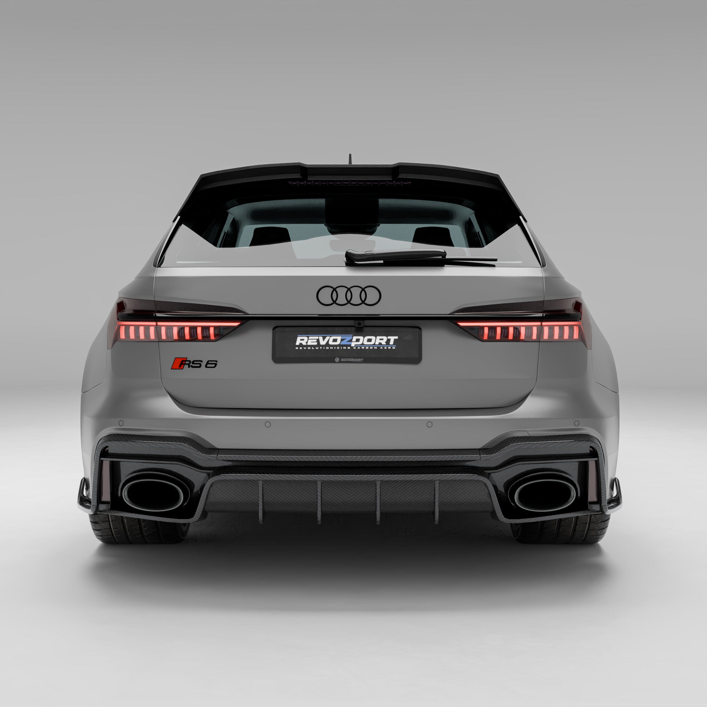Revozport Diffuser Audi RS6 C8 Carbon Fiber Rear Diffuser