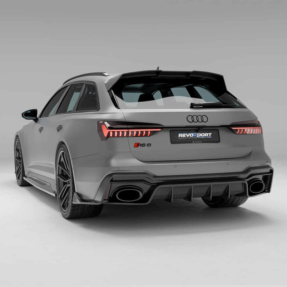 Revozport Diffuser Audi RS6 C8 Carbon Fiber Rear Diffuser