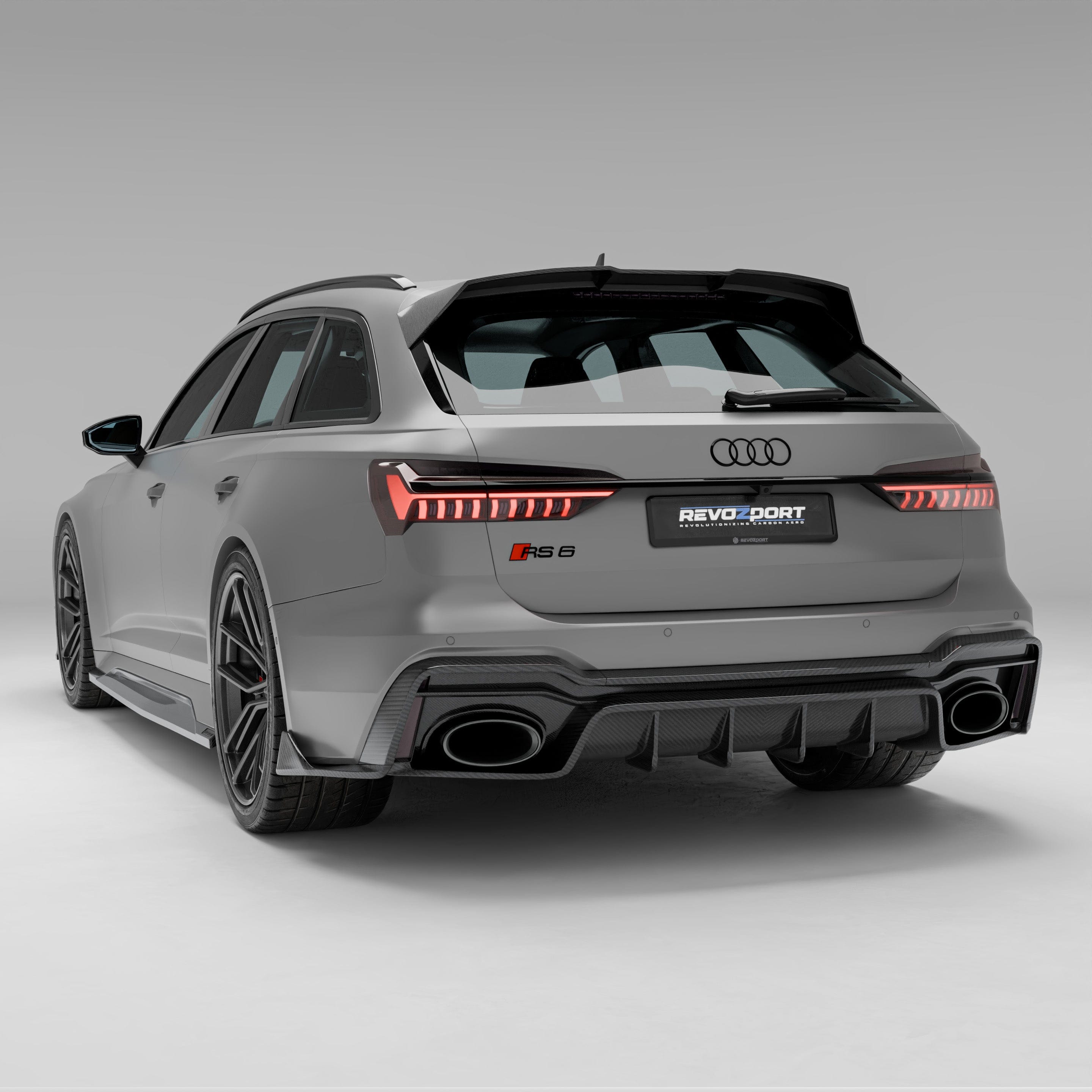 Revozport Diffuser Audi RS6 C8 Carbon Fiber Rear Diffuser