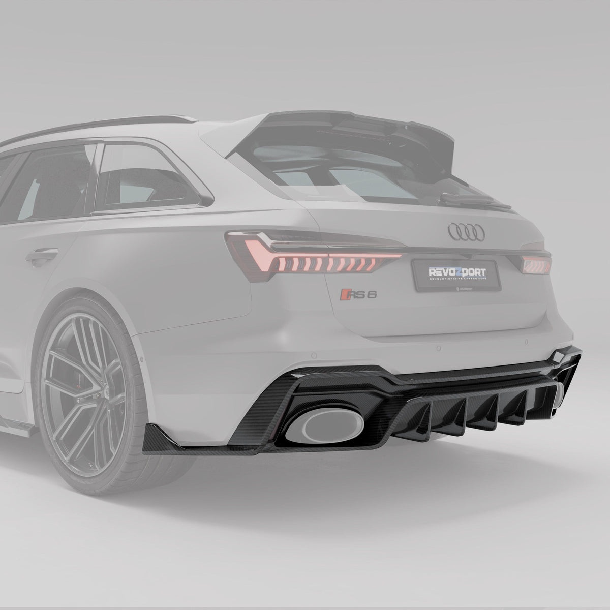 Revozport Diffuser Audi RS6 C8 Carbon Fiber Rear Diffuser