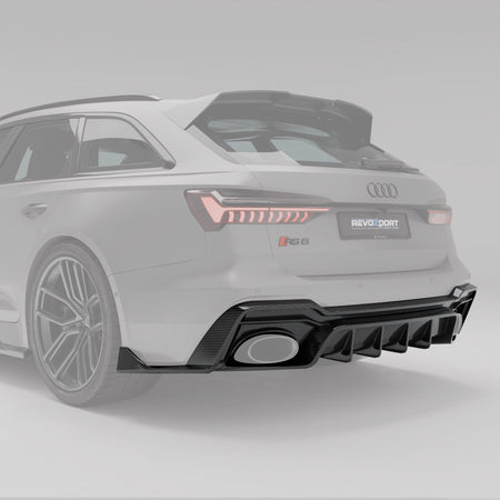 Revozport Diffuser Audi RS6 C8 Carbon Fiber Rear Diffuser