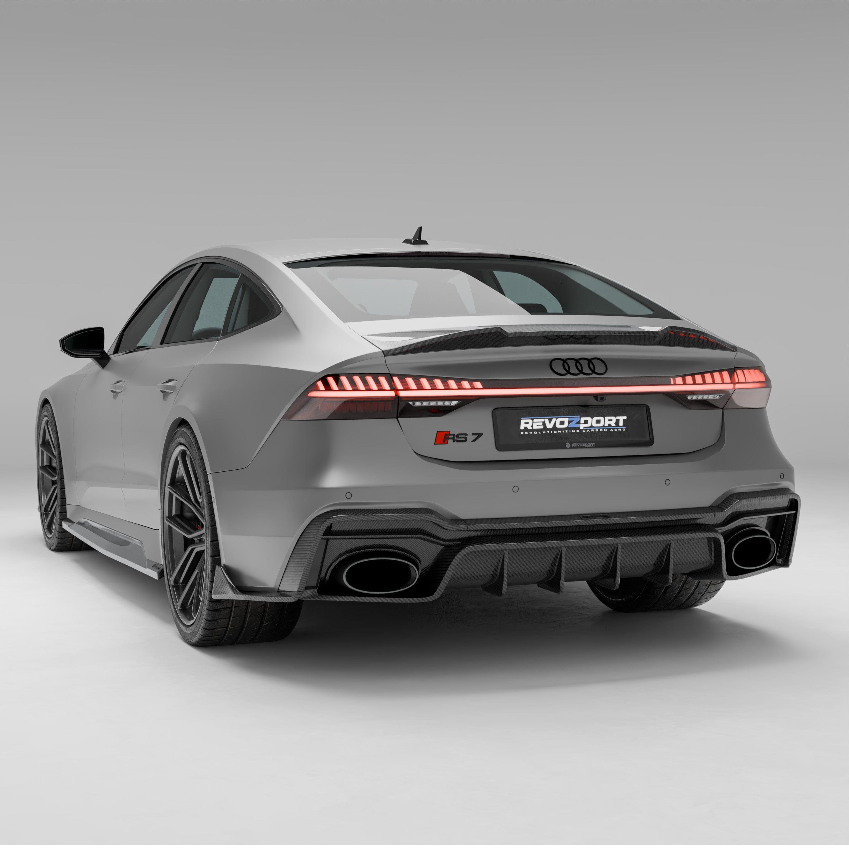 Revozport Diffuser Audi RS7 C8 Carbon Fiber Rear Diffuser
