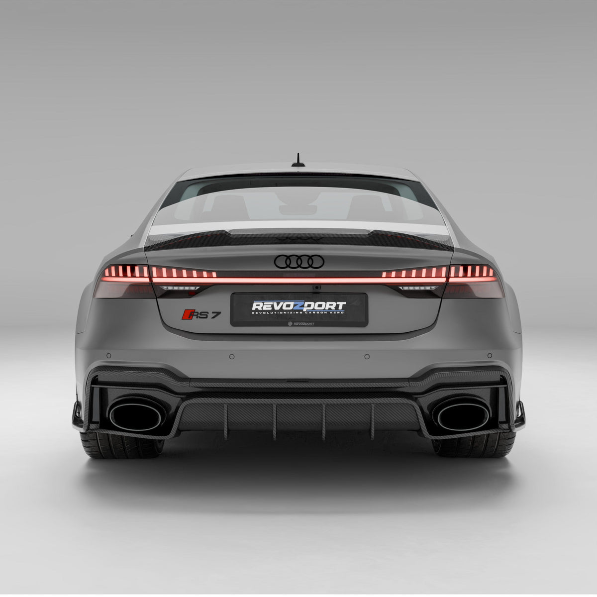 Revozport Diffuser Audi RS7 C8 Carbon Fiber Rear Diffuser