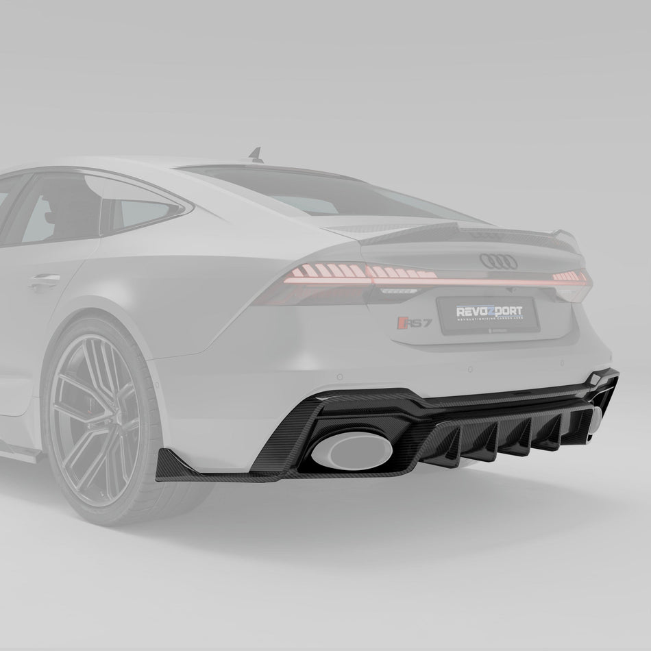 Revozport Diffuser Audi RS7 C8 Carbon Fiber Rear Diffuser