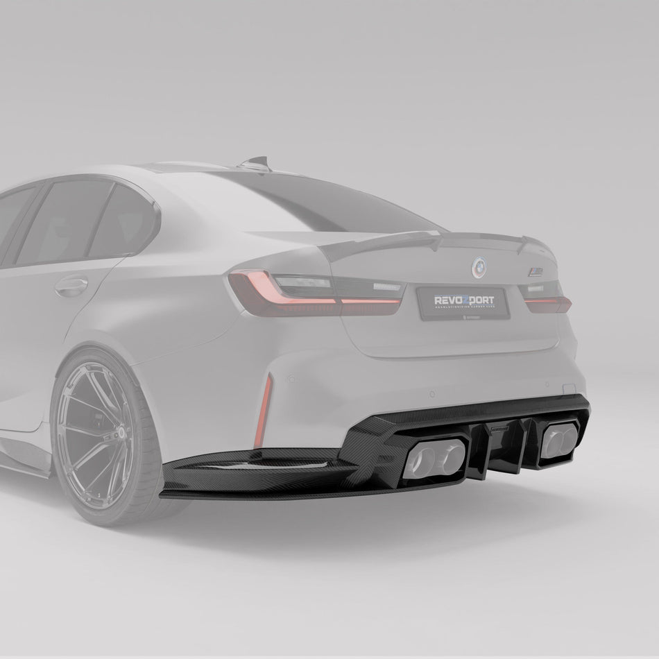 Revozport Diffuser BMW M3 G80 Carbon Fiber Rear Diffuser