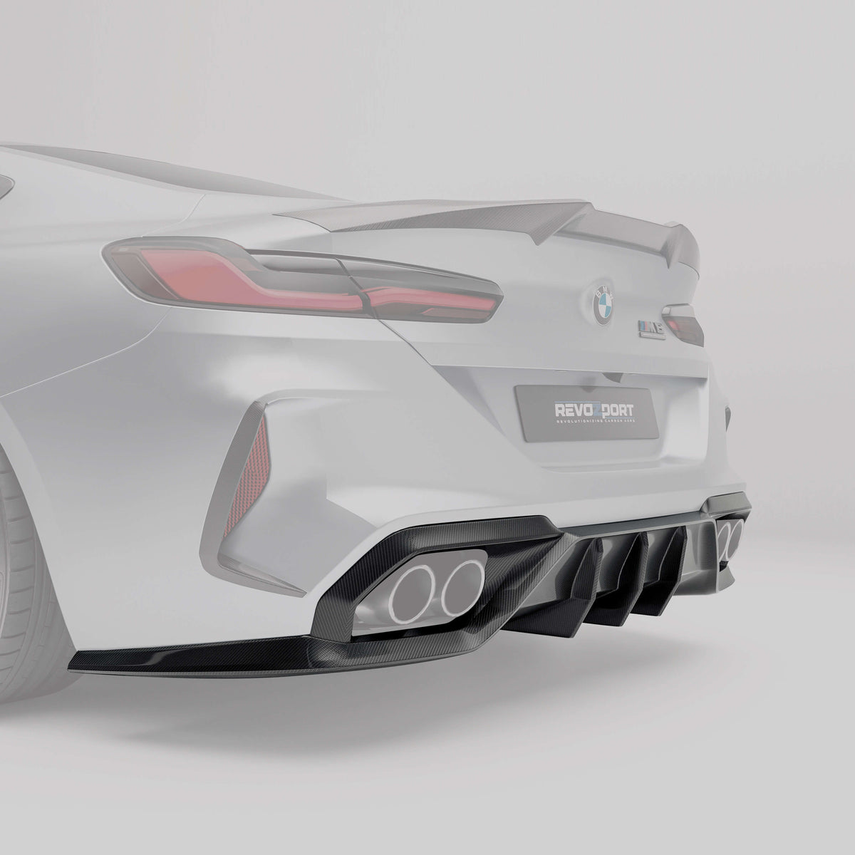 Revozport Diffuser BMW M8 F91 F92 Carbon Fiber Rear Diffuser