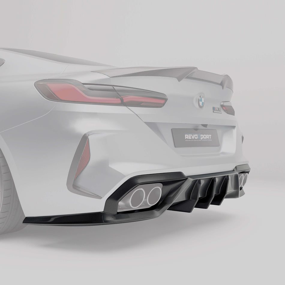 Revozport Diffuser BMW M8 F91 F92 Carbon Fiber Rear Diffuser