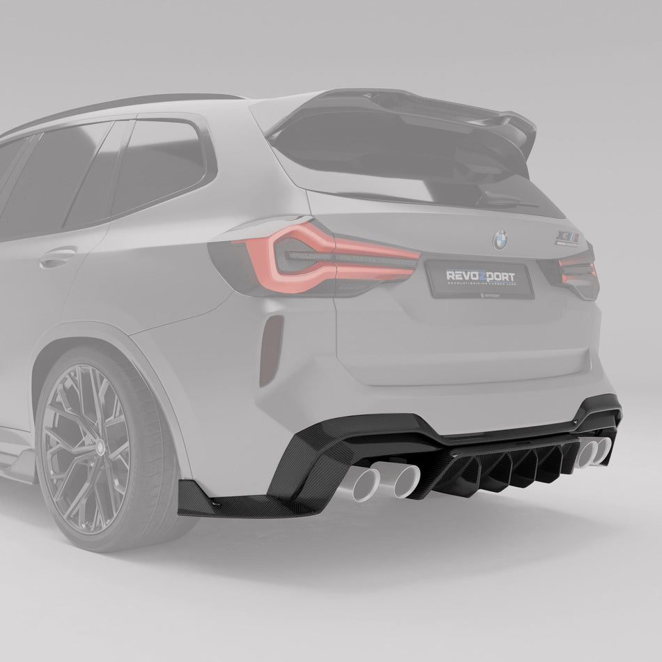 Revozport Diffuser BMW X3M F97 LCI Carbon Fiber Rear Diffuser