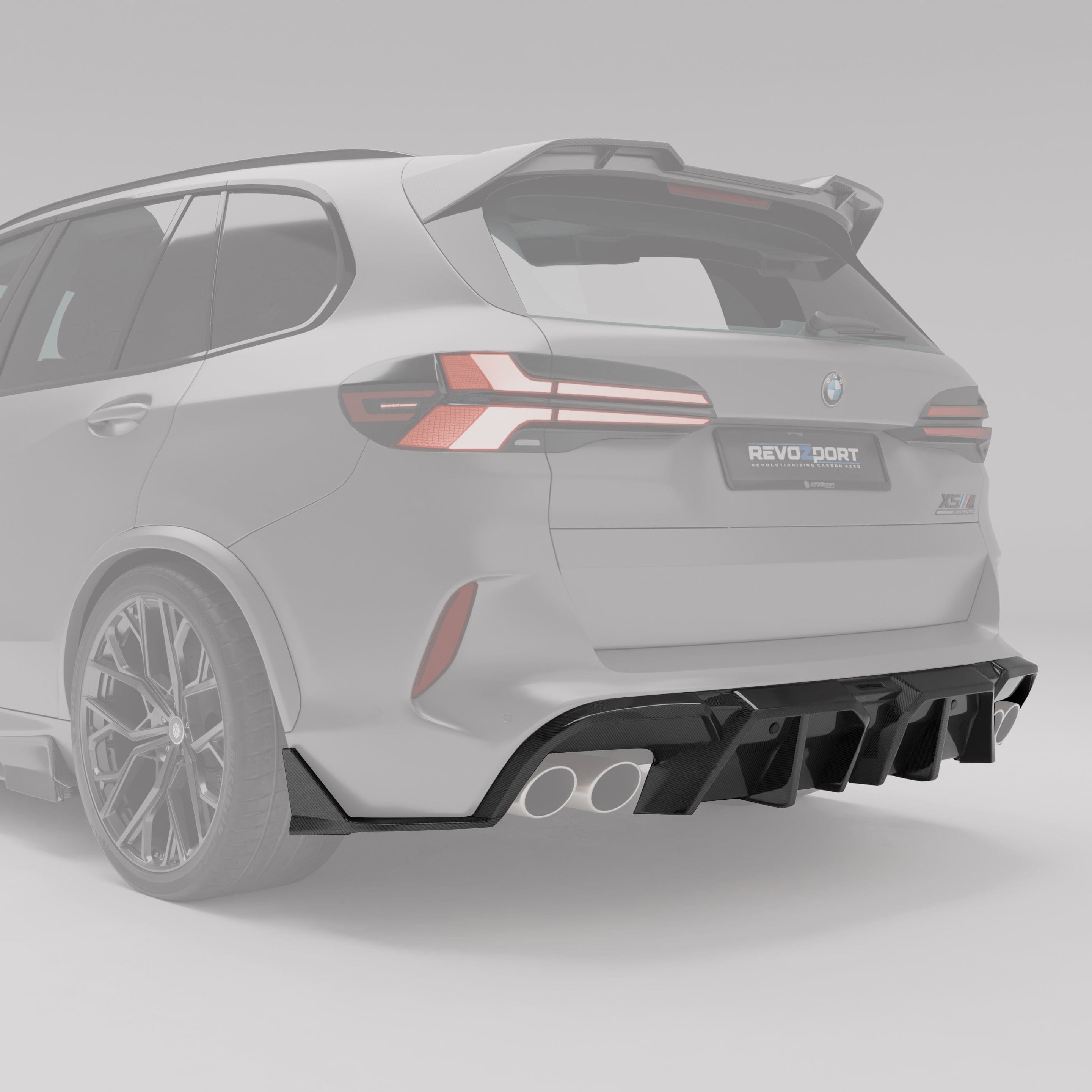 Revozport Diffuser BMW X5M F95 LCI Carbon Fiber Rear Diffuser
