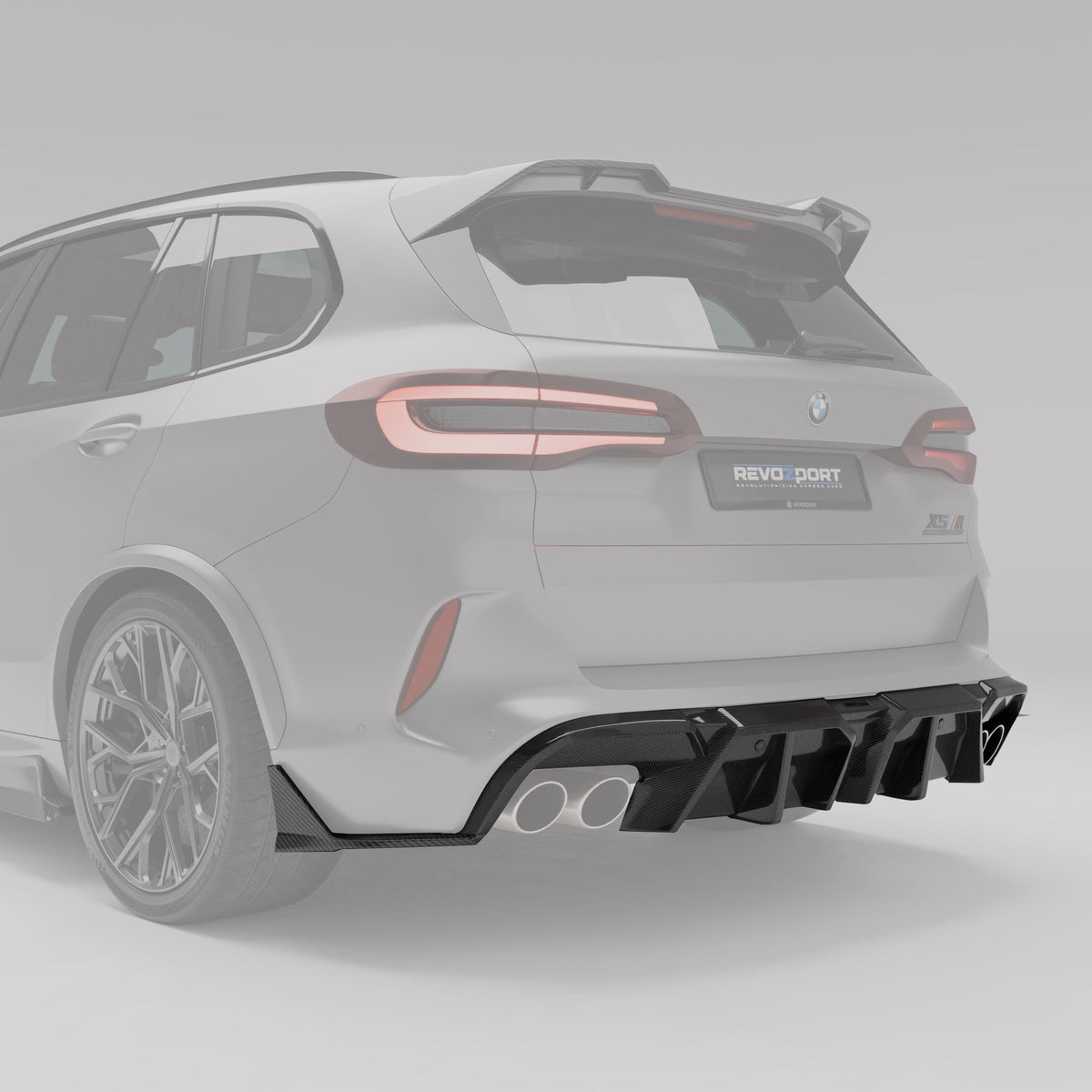 Revozport Diffuser BMW X5M F95 PRE LCI Carbon Fiber Rear Diffuser