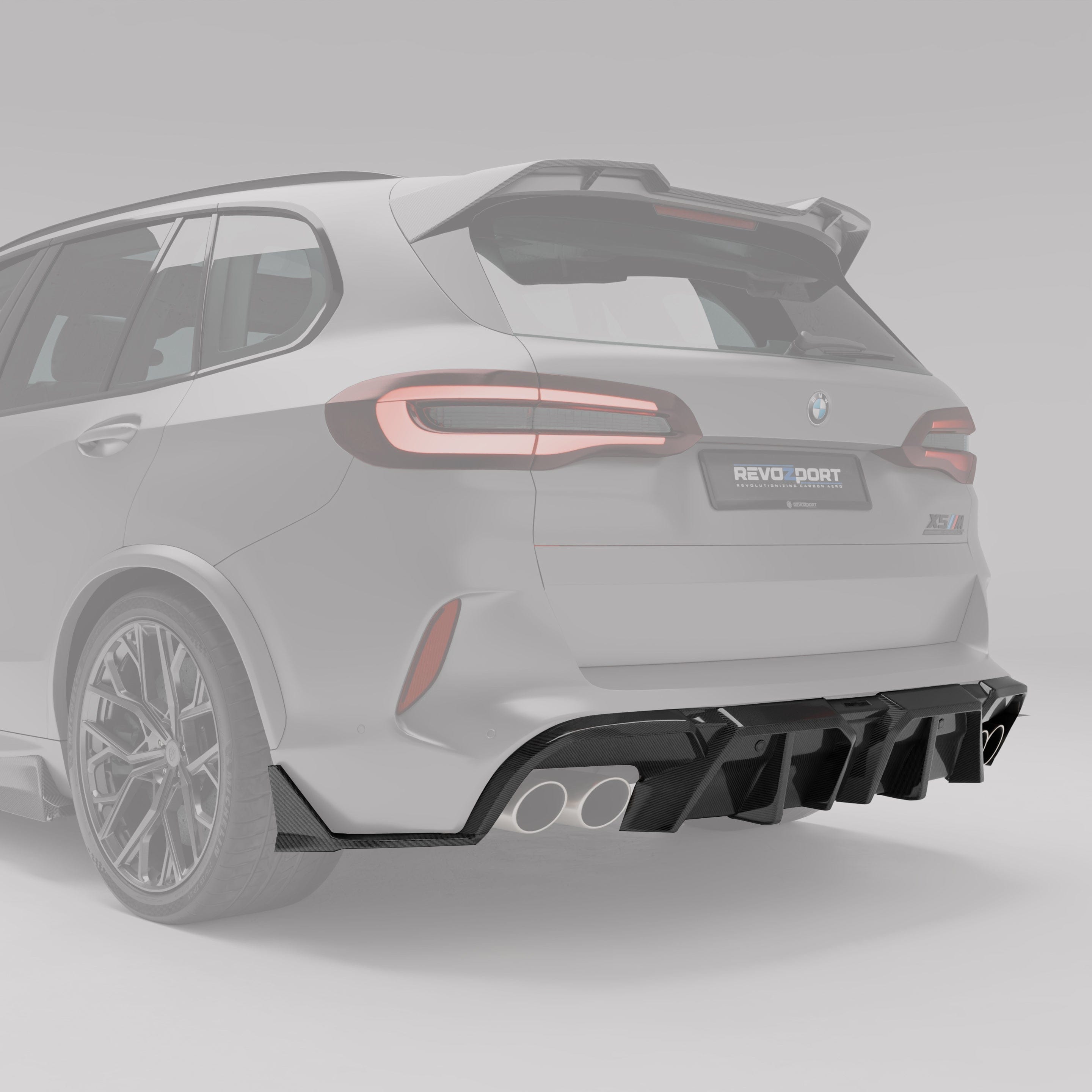 Revozport Diffuser BMW X5M F95 PRE LCI Carbon Fiber Rear Diffuser