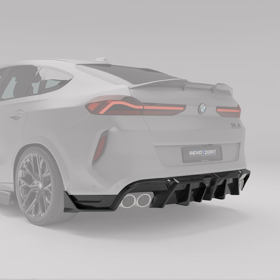 Revozport Diffuser BMW X6M F96 LCI Carbon Fiber Rear Diffuser